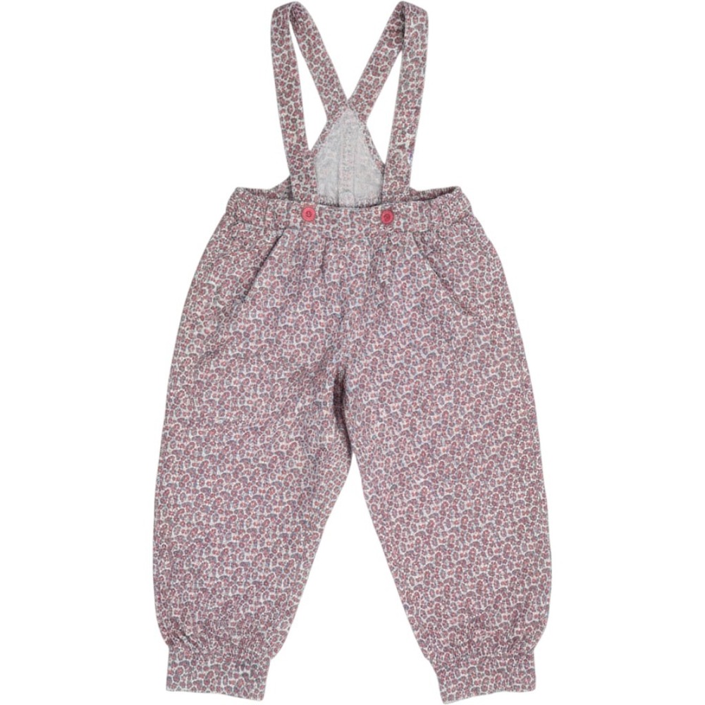Vintage Buster Brown Girls 4T Corduroy Suspender Pants Pink Blue Leopard Print